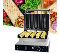 WOTZOV Desktop Double-Sided Non Stick Burritos Baker,Stainless Steel Mexican Chicken Burrito Machine,Barbecue Vegetable Roll Heating Machine