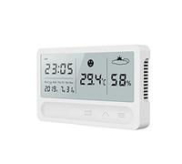 WOTZOV Estación meteorológica para Interiores con Pantalla LCD, termómetro electrónico, higrómetro y Despertador.