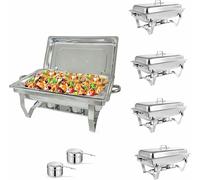 WOTZOV Juego de Calentador de Alimentos portátil para bufé, de Acero Inoxidable, Ideal para bufés, Bodas, Banquetes y Catering (1 Rejilla, 1 Unidad)，1grid 5PCs