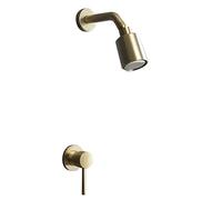 WOTZOV Juego de Ducha de baño empotrada en la Pared, Color Cobre, Dorado Cepillado, Negro y Cromado, con Cabezal de Ducha Oculto y Sistema de Ducha Tipo Lluvia, Color Negro，Gold