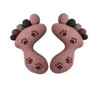 WOTZOV Kit de Piedras para Pasarela con Estampado de pies Grandes de 13 "x 7", Piedras artísticas para decoración de Patio y jardín, 1 par de losas de pies para jardín,Light Brown