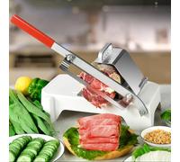 WOTZOV Manual Meat Slicers, Food Slicer Bread Slicer Stainless Steel Machine with Knob Adjustable Thickness, Barbed Meat Cover, Automatic Meat Delivery, for Frozen Meat, Cheese, Bread Etc
