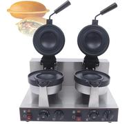 WOTZOV Máquina Eléctrica para Hacer Hamburguesas Y Gofres De 1300 W - Prensa De Acero Inoxidable Antiadherente para Hamburguesas Y Gofres De Helado para El Hogar, Restaurantes Y Meri，DoubleHead