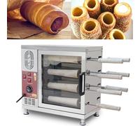 WOTZOV Máquina para Hacer Pasteles De Chimenea, Rodillos Eléctricos para Helados Y Pan, Versátil Máquina para Hacer Donas Y Cake Pops con 16 Rodillos para Hornear.