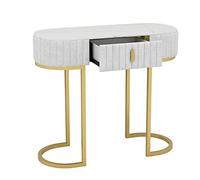 WOTZOV Mesa Consola para sofá, Mesa Auxiliar Rock Slab, Mesa Consola de Hierro superestrecha con Cubierta de mármol y cajones, Borde Suave de Esponja, Mesa Consola Alta y a,Style 3 80 * 35 * 75cm