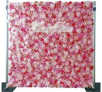 WOTZOV Panel de Flores Artificiales 3D para decoración de Pared, romántico tapete Floral de Rosas de Seda, Suministros para arreglos de Pared, Juego de Paneles de Flor