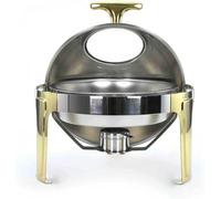 WOTZOV Plato Calentador de Alimentos de Acero Inoxidable, Juego de Buffet con Soportes para Combustible, Bandeja para Comida y Bandeja para Agua, para Bodas, Fiestas, ，Half Plating 48.2 * 52cm