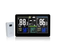 WOTZOV Reloj electrónico con pronóstico del Tiempo para Interiores y Exteriores, Alarma Digital de Temperatura y Humedad.