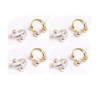 WOTZOV Servilletero con Hebilla de servilleta, Juego de 8 Anillos de servilleta con Perlas Plateadas y Doradas, Porta Anillos de servilleta para cenas, Bodas, reunione