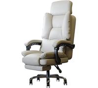 WOTZOV Silla de Oficina con Soporte Lumbar y Respaldo reclinable para la Hora del Almuerzo. Sillas de gestión, Estable y giratoria, reposacabezas cómodo, Capacidad de ,Blanco 118