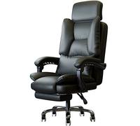 WOTZOV Silla de Oficina con Soporte Lumbar y Respaldo reclinable para la Hora del Almuerzo. Sillas de gestión, Estable y giratoria, reposacabezas cómodo, Capacidad de ,Negro 118
