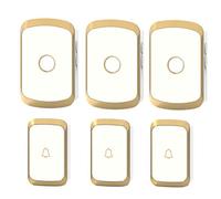 WOTZOV Timbre inalámbrico Resistente al Agua, Distancia de transmisión de 300 m, Timbre inalámbrico con Enchufe de Pared, 36 melodías Musicales, 4 Niveles de Volumen, 3 transmis,Oro