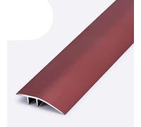 WOTZOV Tira de transición para Huecos, Tira de transición para umbrales, molduras metálicas para alfombras, para ángulos de Madera a baldosas o de Madera a Madera, tir，Dark Red 140cm/55in