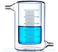 WOTZOV Vaso de precipitados de Vidrio con Camisa de 500 ml para Laboratorio, matraz de Vidrio de borosilicato de 3,3 mm, cristalería química para Laboratorio (tamaño: 500 ml)
