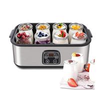 WOTZOV Yogurt Maker, Automatic Probiotic Yogurt Maker, 8 Glass Jars 1400ml Capacity, Stainless Steel Design,Homemade Yogurt Incubator