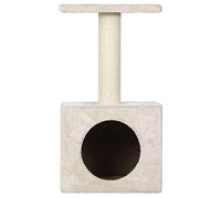 Wouapy - Árbol para Gatos Kitty - Espacio de Juego y Descanso en sisal y Piel sintética - Poste de sisal para griffer - Bandeja para observar su Entorno - Talla única - Color Crudo