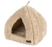 Wouapy Igloo Deluxe para casa de Gato Esponjoso, Color Beige