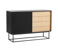 Woud Mesa auxiliar Virka. alto 120 cm Negro - roble