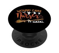 Wound Care Nurses Witch Broom Funny Halloween Nurse Costume PopSockets PopGrip Adhesivo