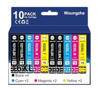 Woungzha 16XL Multipack para Epson 16 XL Cartuchos de Tinta Compatible con Epson Workforce WF-2010 WF-2510 WF-2520 WF-2530 WF-2540 WF-2630 WF-2650 WF-2660 (4 Negros, 2 Cian, 2 Magenta, 2 Amarillos)