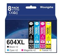 Woungzha 604XL Cartucho de Tinta Compatible con Epson 604XL 604 XL para Expression Home XP-2200 XP-2205 XP-3200 XP-3205 XP-4200 XP-4205, Workforce WF-2910 WF-2930 WF-2935 WF-2950 (8 Paquetes)