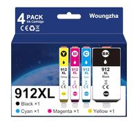 Woungzha 912XL - Cartucho de tinta para 912XL 912 XL compatible con OfficeJet Pro 8012 8013 8014 8015 8017 8022 8023 8024 8025 (1 negro, 1 cian, 1 megenta, 1 amarillo)