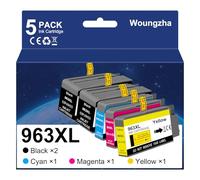 Woungzha 963XL - Cartuchos de tinta para 963 963 XL para OfficeJet Pro 9010 9012 9014 9015 9016 9018 9019 9020 9022 9025 (negro, cian, magenta, amarillo, 5-pack)