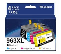 Woungzha 963XL - Cartuchos de tinta para 963 963 XL para OfficeJet Pro 9010 9012 9014 9015 9016 9018 9019 9020 9022 9025 (negro, cian, magenta, amarillo, 4-pack)