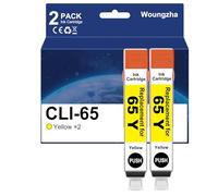 Woungzha Cartucho de Tinta Compatible CLI65 CLI-65 Reemplazo para Canon PIXMA PRO-200 (2 Amarillo)