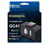 Woungzha Cartucho de Tinta Compatible GC-41 GC41 GC41K GC41C GC41M GC41Y Pigment Reemplazo para Ricoh Aficio SG 2100 2100N 2010L SG 3100SNW SG K3100DN SG 3110DN SG 3110DNW 10-Pack