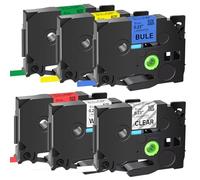 Woungzha Cinta Etiquetas Compatible para usar en lugar de Brother P-Touch TZe 6mm TZe-211 TZe-111 TZe-411 TZe-511 TZe-611 TZe-711 Tape Cassette para Rotuladoras Ptouch H105 PT H110 H200 1000