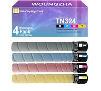 Woungzha TN324 TN-324 Compatible Cartucho de Tóner Reemplazo para Konica Minolta BizHub C258 C308 C368 (4-Pack)