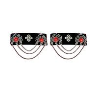 WOURRD Adorno para el pelo hecho a mano con borlas de pelusa de estilo mongol con diseños vintage de diamantes de imitación para mujeres que buscan un encanto único