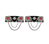 WOURRD Adorno para el pelo hecho a mano con borlas de pelusa de estilo mongol con diseños vintage de diamantes de imitación para mujeres que buscan un encanto único