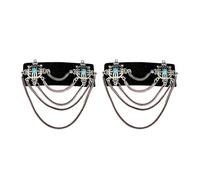 WOURRD Adorno para el pelo hecho a mano con borlas de pelusa de estilo mongol con diseños vintage de diamantes de imitación para mujeres que buscan un encanto único