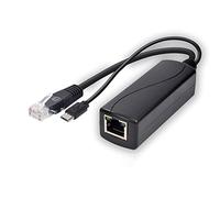WOURRD POE Ethernet Power Over Splitter 48V a 5V MicroUSB Tipo C DC5.5x2.1 DC3.5x1.35 Módulo de fuente de alimentación Inyector Cámara