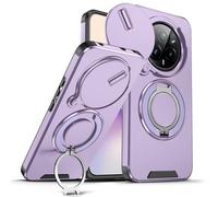 Wousunly Funda para Realme 14 Pro Plus 5g con Protección Cámara, Compatible con Realme 14 Pro+ Carcasa Silicona Anillo Soporte Capa Suave TPU Accesorios Fundas Antigolpes Original Fina Case (Púrpura)