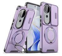 Wousunly Funda para Vivo V40 con Protección Cámara, Compatible con Vivo V40 Carcasa Silicona Anillo Soporte Capa Suave TPU Accesorios Fundas Antigolpes Original Fina Case (Púrpura)