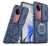 Wousunly Funda para Vivo V50 5G con Protección Cámara, Compatible con Vivo V50 5G Carcasa Silicona Soporte Capa Suave TPU Accesorios Fundas Antigolpes Original Fina Case (Azul)