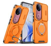Wousunly Funda para Vivo V50 5G con Protección Cámara, Compatible con Vivo V50 5G Carcasa Silicona Soporte Capa Suave TPU Accesorios Fundas Antigolpes Original Fina Case (Naranja)