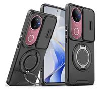 Wousunly Funda para Vivo V50 5G con Protección Cámara, Compatible con Vivo V50 5G Carcasa Silicona Soporte Capa Suave TPU Accesorios Fundas Antigolpes Original Fina Case (Negro)