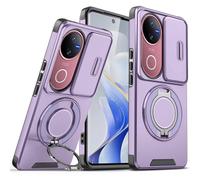 Wousunly Funda para Vivo V50 5G con Protección Cámara, Compatible con Vivo V50 5G Carcasa Silicona Soporte Capa Suave TPU Accesorios Fundas Antigolpes Original Fina Case (Púrpura)