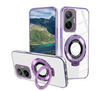 Wousunly Funda para Xiaomi Poco F7 Silicona Transparente, Compatible con Carcasa Poco F7 Anillo Soporte Fundas Suave TPU Clear Cover Antigolpes Protección Original Fina Case (Púrpura)