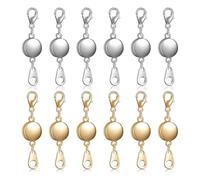 Wouueso Lote de 12 cierres magnéticos redondos para collares, pulseras y extensiones, para hacer joyas