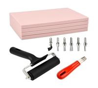 Wouueso Paquete de 12 Bloques de Linóleo para Grabado con Herramientas de Corte, Kit de Fabricación de Sellos de Goma Kit de Grabado de Linóleo para Bricolaje