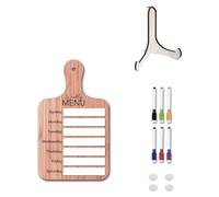 Wouueso Planificador de Comidas para Nevera, Tabla de Preparación de Comidas Semanal, Tabla de Planificación Semanal Magnética de Madera para Nevera de Cocina