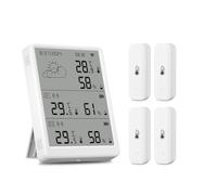 Wouueso Sensor de Temperatura y Humedad Tuya WiFi+RF433, Estación Meteorológica, Monitor, Termómetro, Higrómetro, Compatible con Control por Voz