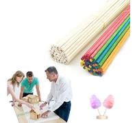 WOUYTPE 100 Piezas Palitos de Madera, Varillas Redondas de Madera, Varillas de Maderas para Manualidades, 20 cm, Mezcla Multicolor, Apto para Piruletas, Porta Lápices, Modelismo, Manualidades, etc