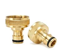 WovaOrx 2 unidades de conector de manguera de 1 pulgada rosca interior, adaptador de manguera de latón compatible con sistema de conexión Gardena, adaptador de grifo para manguera de jardín