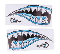 WOVEBIUS 2 adhesivos 3D grandes de dientes de tiburón para kayak, pesca, barco, color azul